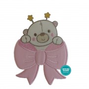 Marbet Iron-on Patch - Pink Bowl with Teddy Bear